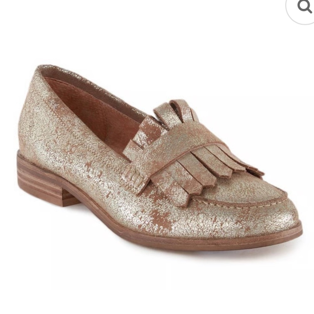 Seychelles Gold Metallic Leather Loafers